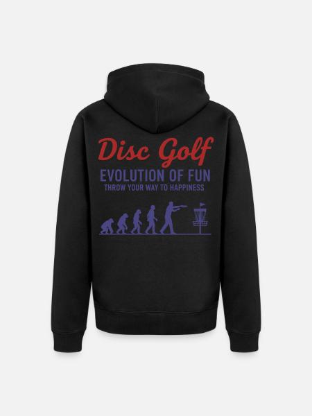 Disc Golf : Évolution du plaisir : lancez-vous - Veste à capuche bio Premium Unisexe - noir