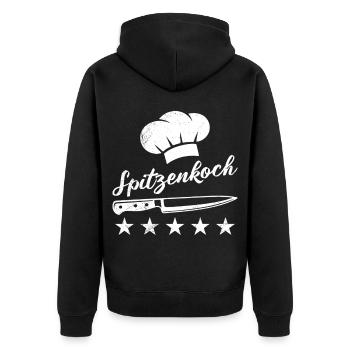 Chefs TOP CHEF Gastronomy Chef Fun - Unisex Premium Organic Zip Hoodie - black - Back - Nico (187cm)
