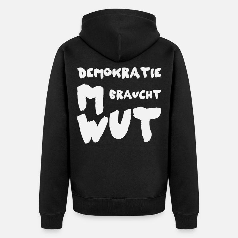 Chemise de la rage démocrate - Veste à capuche bio Premium Unisexe - noir