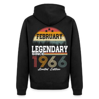 Legends est né en février 1966 - Veste à capuche bio Premium Unisexe - noir - Dos - Nico (187cm)
