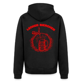 Cadeau de bière drôle – « Lecker Bierchen » - Veste à capuche bio Premium Unisexe - noir - Dos - Nico (187cm)
