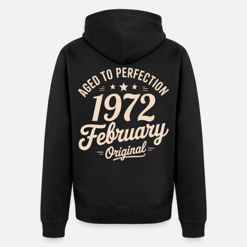 Février 1972 - February 1972 - Veste à capuche bio Premium Unisexe - noir