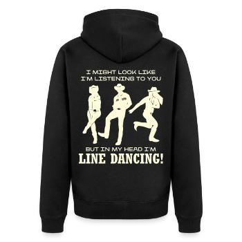 Line Dancing Silhouette Humor - Unisex Premium Organic Zip Hoodie - black - Back - Nico (187cm)