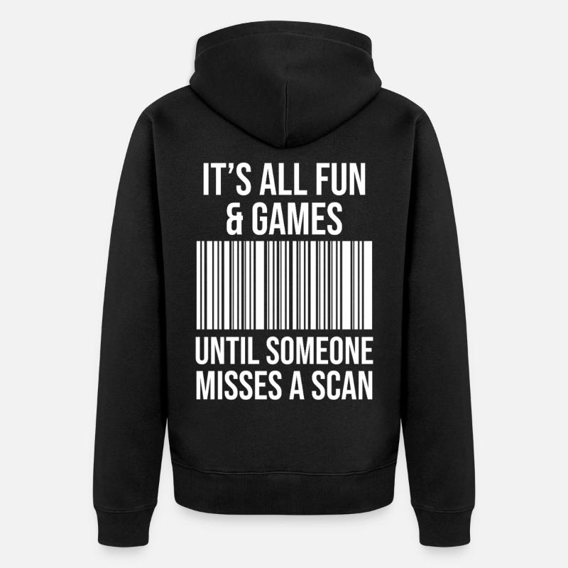 Barcodewitz: Spaß beim Scannen - Unisex Premium Bio Zip Hoodie - Schwarz