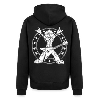 Heavy Metal Guitarist - Unisex Premium Organic Zip Hoodie - black - Back - Nico (187cm)