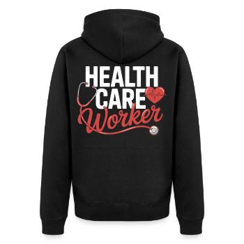 Emblème des professionnels de santé - Veste à capuche bio Premium Unisexe - noir - Dos - Nico (187cm)