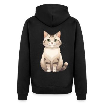 Amoureuse des chats en fourrure pastel - Veste à capuche bio Premium Unisexe - noir - Dos - Nico (187cm)