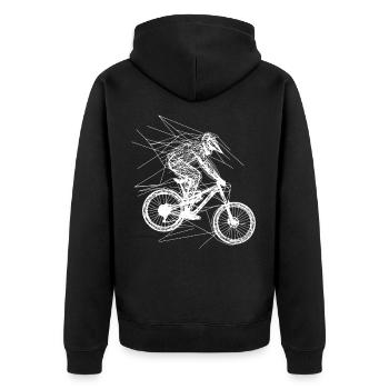 Dessin VTT - Veste à capuche bio Premium Unisexe - noir - Dos - Nico (187cm)