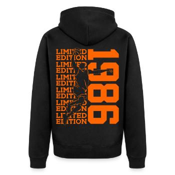 40E ANNIVERSAIRE DU BASKETBALL EN ÉDITION LIMITÉE 1986 - Veste à capuche bio Premium Unisexe - noir - Dos - Nico (187cm)