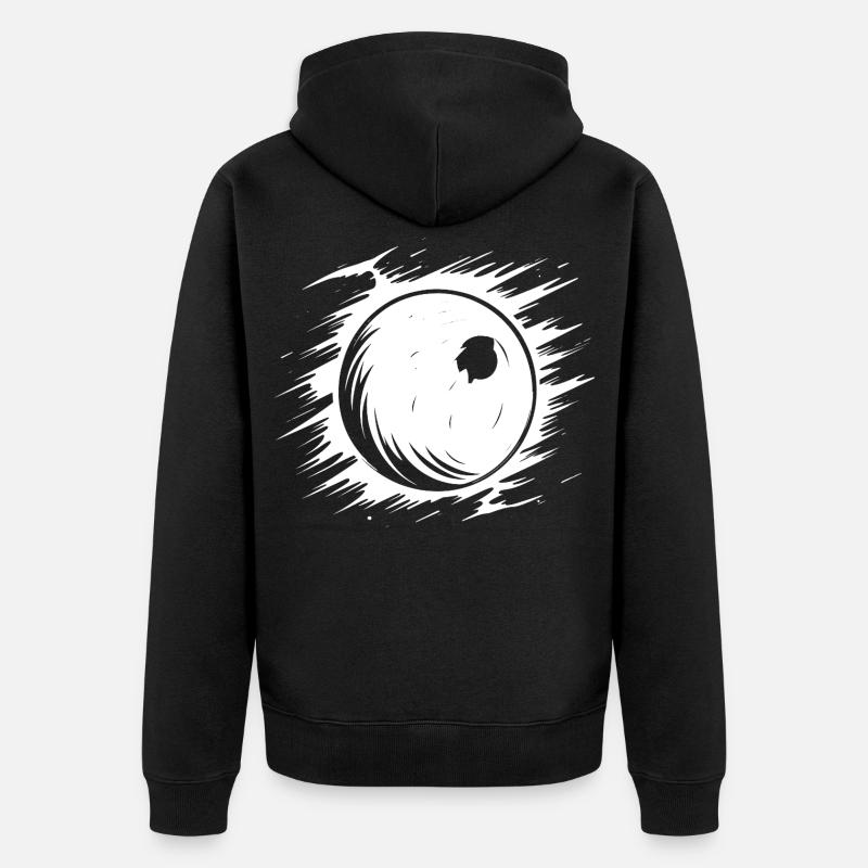 Dessin de boule de bowling - Veste à capuche bio Premium Unisexe - noir