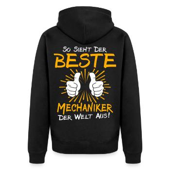 Idée de cadeau pour mécanicien - Veste à capuche bio Premium Unisexe - noir - Dos - Nico (187cm)