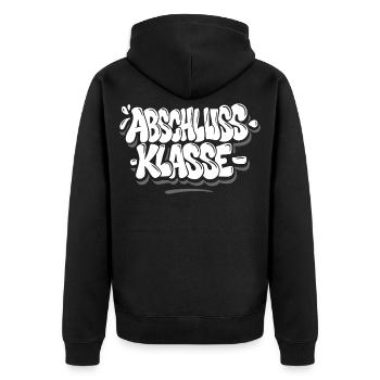 Abschlussklasse Graffiti - Unisex Premium Bio Zip Hoodie - Schwarz - Hinten - Nico (187cm)