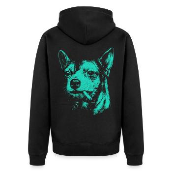 Chihuahua fumant un chien drôle mème humour Chi - Veste à capuche bio Premium Unisexe - noir - Dos - Nico (187cm)