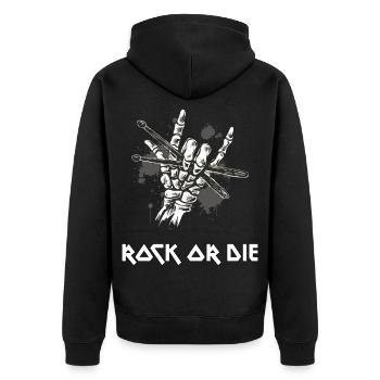 Rock or Die Guitar Gods Heavy Metal Rock Festival - Unisex Premium Organic Zip Hoodie - black - Back - Nico (187cm)
