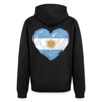 Football Football du Drapeau Argentine - Veste à capuche bio Premium Unisexe - noir - Dos - Nico (187cm)