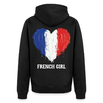 Football de football féminin de cœur français - Veste à capuche bio Premium Unisexe - noir - Dos - Nico (187cm)