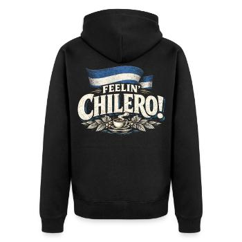 Nicaragua Nicaragisch Feelin Chilero - Unisex Premium Bio Zip Hoodie - Schwarz - Hinten - Nico (187cm)