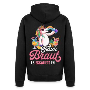 Enterrement de vie de garçon T-shirt des femmes Enterrement de vie de jeune fille - Veste à capuche bio Premium Unisexe - noir - Dos - Nico (187cm)