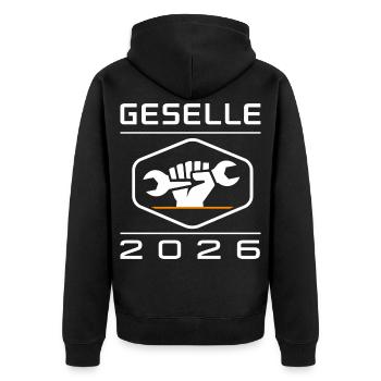 Don de formation réussi pour un compagnon de formation 2026 - Veste à capuche bio Premium Unisexe - noir - Dos - Nico (187cm)