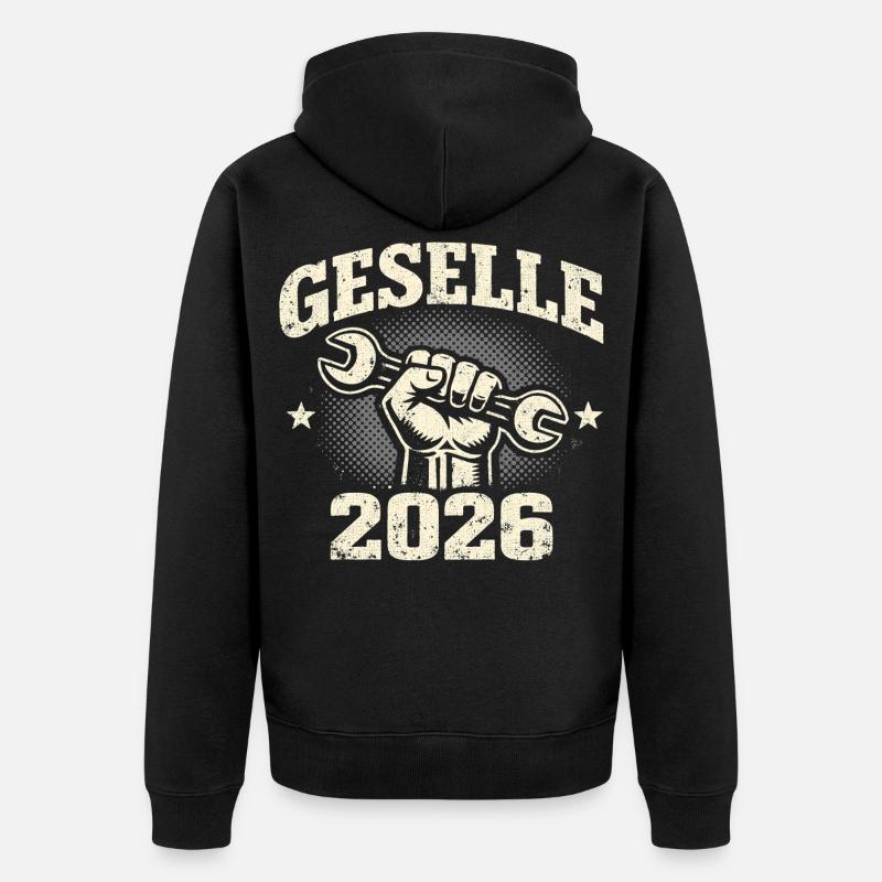 Concours de compagnon 2026 Réussi Don - Veste à capuche bio Premium Unisexe - noir