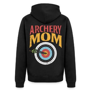 Archery Mom – Cool Archery Mom - Unisex Premium Organic Zip Hoodie - black - Back - Nico (187cm)