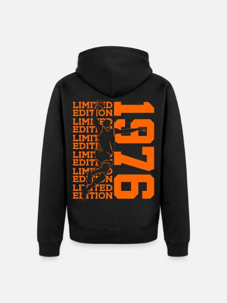 LIMITED EDITION 1976 BASKETBALL 50. GEBURTSTAG - Unisex Premium Bio Zip Hoodie - Schwarz