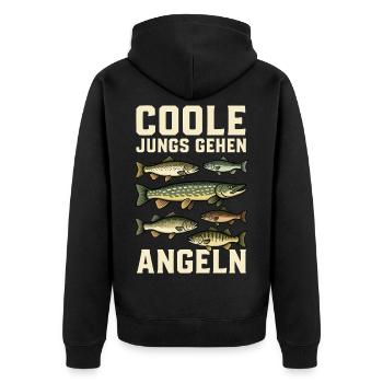 Pêcheur pêcheur pêcheur Poisson drôle de pêcheur disant - Veste à capuche bio Premium Unisexe - noir - Dos - Nico (187cm)