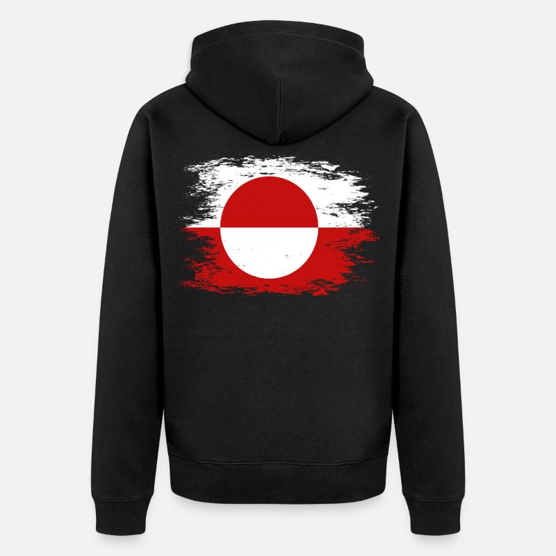 Drapeau du Groenland utilisé - Veste à capuche bio Premium Unisexe - noir