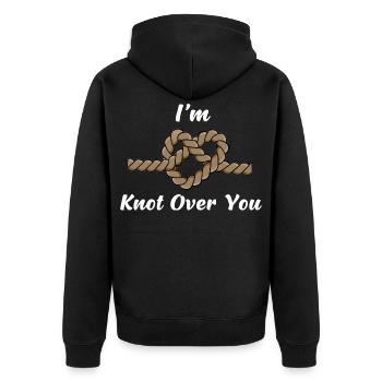 I'm Knot Over You Rope Heart - Unisex Premium Organic Zip Hoodie - black - Back - Nico (187cm)