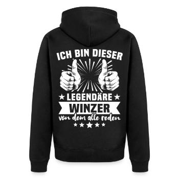 Légende du vigneron - Veste à capuche bio Premium Unisexe - noir - Dos - Nico (187cm)