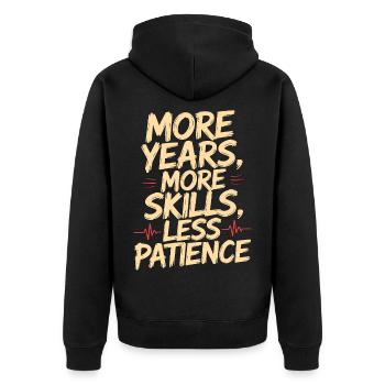 Veteran Nurse More Years More Skills Combat Nurse - Unisex Premium Bio Zip Hoodie - Schwarz - Hinten - Nico (187cm)