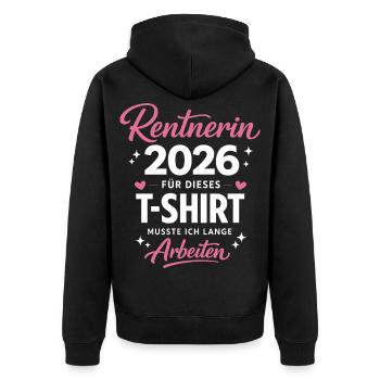 Rente 2026 Legende Ruhestand Geschenk - Unisex Premium Bio Zip Hoodie - Schwarz - Hinten - Nico (187cm)