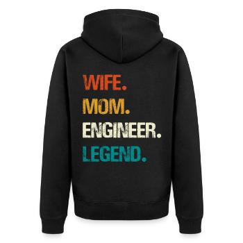 Légende de l’ingénieur – Technologie des femmes fortes - Veste à capuche bio Premium Unisexe - noir - Dos - Nico (187cm)