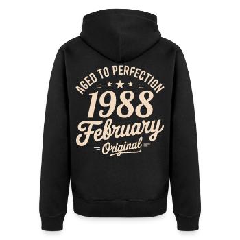 Février 1988 - February 1988 - Unisex Premium Organic Zip Hoodie - black - Back - Nico (187cm)