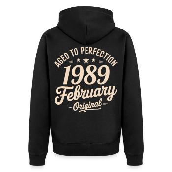 Février 1989 - February 1989 - Unisex Premium Organic Zip Hoodie - black - Back - Nico (187cm)