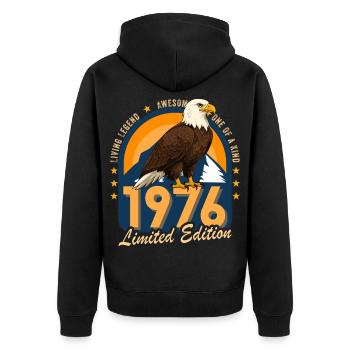 1976 Year of birth 1976 50th birthday - Unisex Premium Organic Zip Hoodie - black - Back - Nico (187cm)