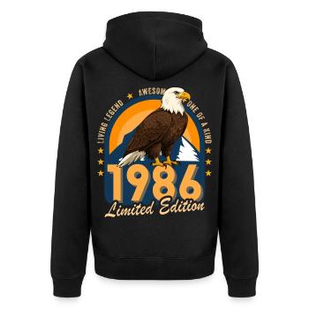 1986 Year of birth 1986 40th birthday - Unisex Premium Organic Zip Hoodie - black - Back - Nico (187cm)