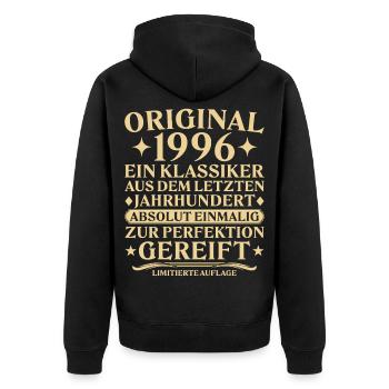 Classique original de 1996 Siècle passé - Veste à capuche bio Premium Unisexe - noir - Dos - Nico (187cm)