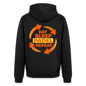 Déclaration d’athlète récurrent Eat Sleep Padel - Veste à capuche bio Premium Unisexe - noir - Dos - Nico (187cm)