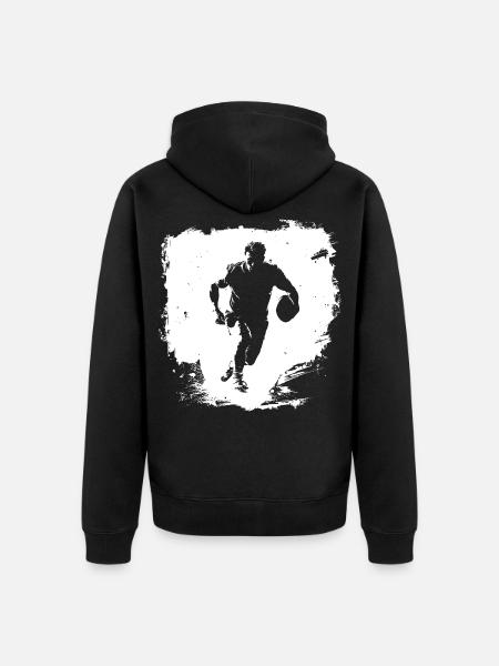 Rugby Street Art - Unisex Premium Organic Zip Hoodie - black
