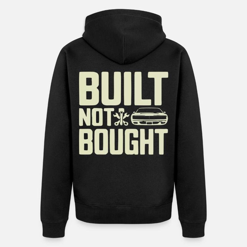 Built Not Bought Schrauber Statement - Unisex Premium Bio Zip Hoodie - Schwarz