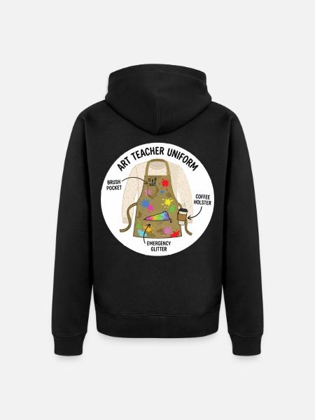 Art Teacher Uniform Creative Motif - Unisex Premium Organic Zip Hoodie - black