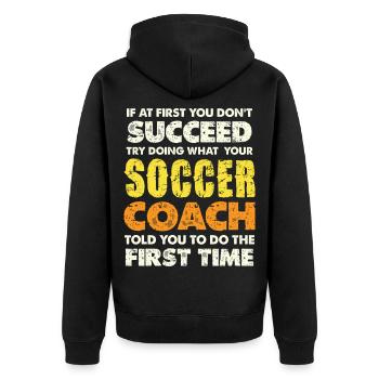 Si vous échouez, suivez l’entraîneur de football - Veste à capuche bio Premium Unisexe - noir - Dos - Nico (187cm)