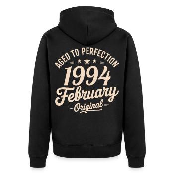 Février 1994 - February 1994 - Veste à capuche bio Premium Unisexe - noir - Dos - Nico (187cm)