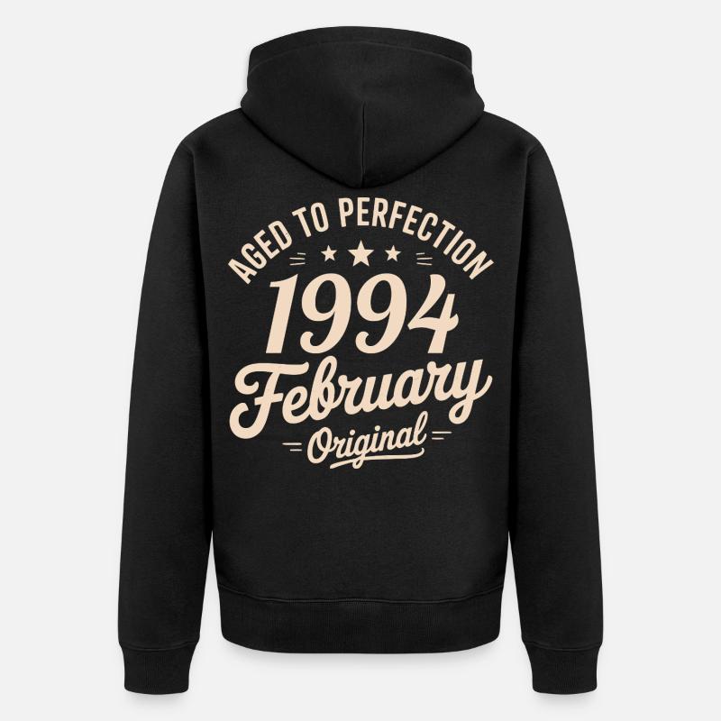 Février 1994 – Februar 1994 - Unisex Premium Bio Zip Hoodie - Schwarz