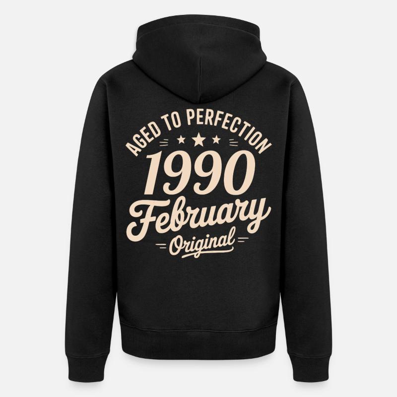 Février 1990 - February 1990 - Veste à capuche bio Premium Unisexe - noir