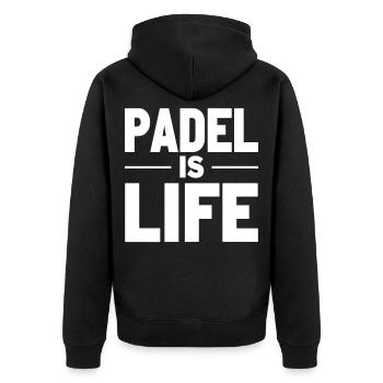 Le padel est la déclaration de vie des joueurs de padel - Veste à capuche bio Premium Unisexe - noir - Dos - Nico (187cm)