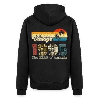 Millésime 1995 - Veste à capuche bio Premium Unisexe - noir - Dos - Nico (187cm)