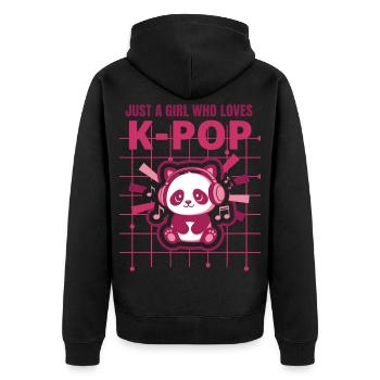 Just a Girl, das K-Pop süße koreanische Musik liebt - Unisex Premium Bio Zip Hoodie - Schwarz - Hinten - Nico (187cm)