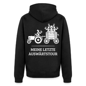 Ma dernière tournée à l’extérieur, un baril de bière tracteur JGA W - Veste à capuche bio Premium Unisexe - noir - Dos - Nico (187cm)